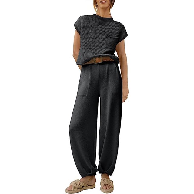 Conjunto de 2 piezas Tfixol para mujer ropa de estar por casa sexy con Pantalones y bolsillos S M L XL 2XL