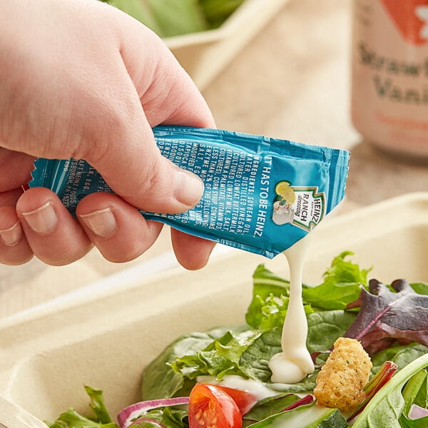 Heinz Ranch Dressing Portion Packets, 1.5 oz Each (15 Count)  Creamy  Buttermilk Flavor for Salads & Dips