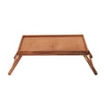 thumbnail image 3 of Home Basics Multi-Purpose Wooden Bed Tray With Carved Handles and Folding Legs, Pine, 3 of 9