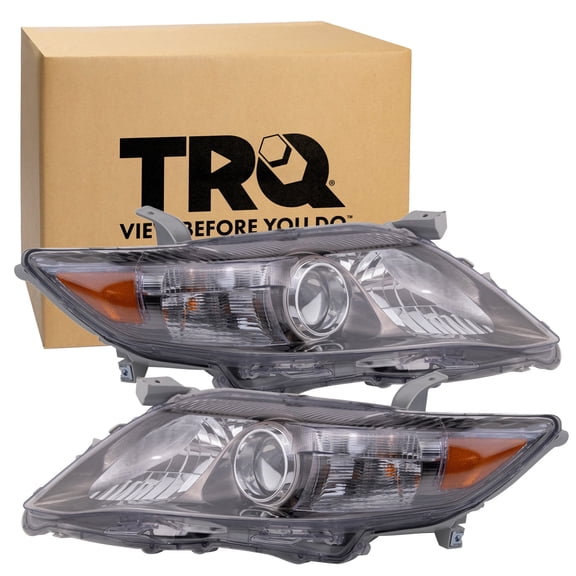 TRQ Headlight Assembly Set TO2502193 TO2503193 Fits 2010-2011 Toyota Camry