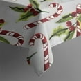 thumbnail image 5 of White Christmas Candy Cane Pattern Square Tablecloth,Waterproof Square Table Cover,Wipeable Spillproof Washable Table Cover for Home Kitchen Party Decor 42"X42"(107x107cm), 5 of 6