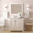 thumbnail image 2 of Caroline Avenue 36" Single Bath Vanity in White with Cultured Marble Quartz Top and Round Sink with Matching Mirror, 2 of 3