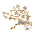 thumbnail image 2 of Delicado Perno De Broche Del Rhinestone De Elk Pteado Oro Para Joyería De s Mujeres Sunnimix Broche de broche de alces de color dorado, 2 of 7