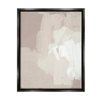 Stupell Industries Abstract Neutral Tones Beige Boho Brush Strokes Painting Jet Black Floating Framed Canvas Print Wall Art, Design by June Erica Vess