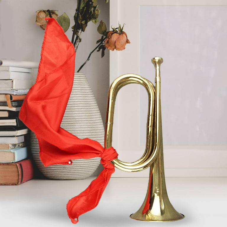 Brass Standard Trumpet ,Blowing Bugle ,Musical Instrument ,Portable Bugles  Cavalry Trumpet, for Training, Professionals, Performance Exercise Show
