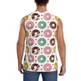 thumbnail image 4 of Uemuo Colorful Donuts Pattern Men's Sleeveless T-Shirt,Muscle Athletic Tank Top, Moisture-wicking Quick-dry Breathable Classic Tee Top for Gym Run Outdoor Sports-Medium, 4 of 8