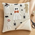 thumbnail image 7 of PoyoKee Throw Pillow Covers 20x20, Halloween Embroidered Linen Outdoor Pillow Covers, Soft Pillowcase for Sofa Bed, Halloween Decorations Fall Decor, 7 of 7
