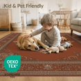 thumbnail image 4 of ODIKA Distressed Inspired Scroll Terracotta That Couch Vintage Teal Refined Structured Pet Friendly & Kids Safe Play for Playroom, Bedroom, Reading Nook, 4 of 7