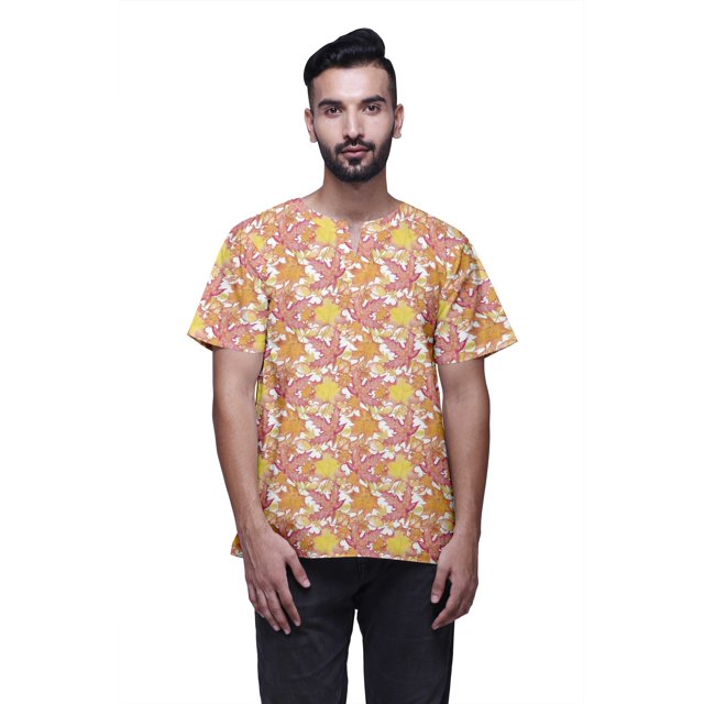 Atasi Kurta Indienne pour Garçons Imprimée Manches Courtes Kurta pour Hommes Kurta Designer