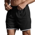 thumbnail image 4 of Sakmal Shorts for Men Bermuda Wide Leg 7 Inch Black Solid Summer Mens Shorts 2XL, 4 of 4