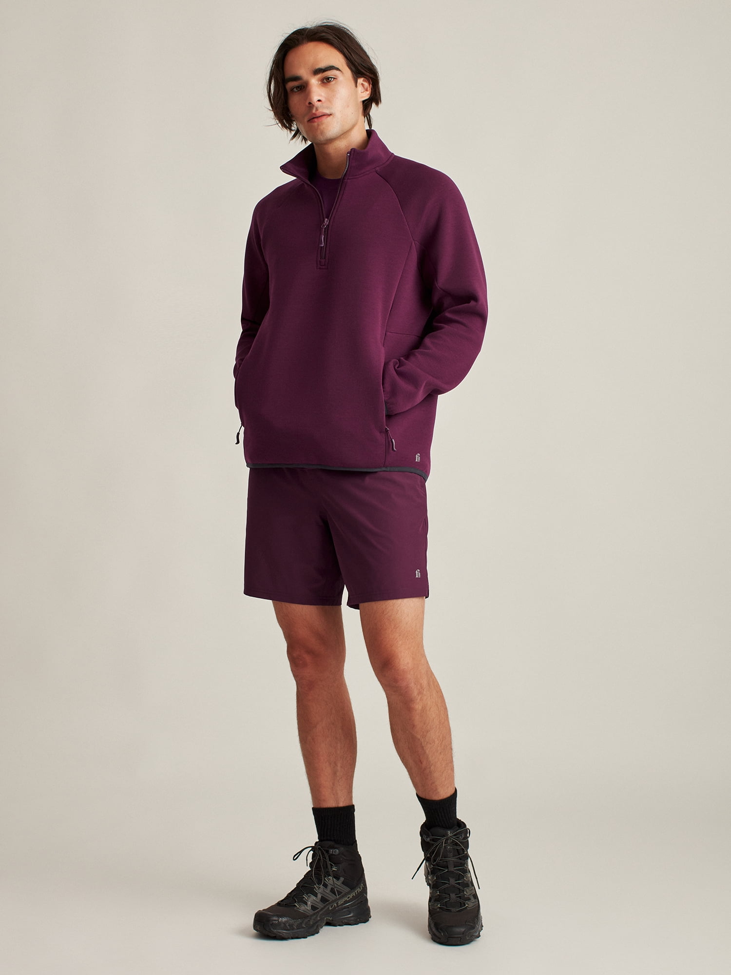 Bonobos Fielder Men's and Big Men's Tech Fleece Half Zip, up to 3XL