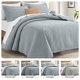 thumbnail image 5 of IR Imperial Rooms 3-Piece Linen Quilt Set, Ultrasonic Embossed Bedspread Soft Lightweight Coverlet, King, Grey, 5 of 10