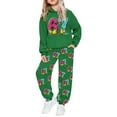 thumbnail image 5 of CUZIBR Valentines Outfits For Girls 67 Letter Print Ice Crean Graphic Long Sleeve Hoodie Sweat Suits Loose Fit Casual Fashion Sweatshirt Jogger Cute Pullover Tracksuit,Purple,18-24 Months, 5 of 5