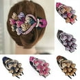 thumbnail image 3 of Fashion Rhinestone Flower Hairpin Women Large Hair Claw Rectangle Hair Clips Hairpin Flowers Hair Accessories Styling Tools, 3 of 4