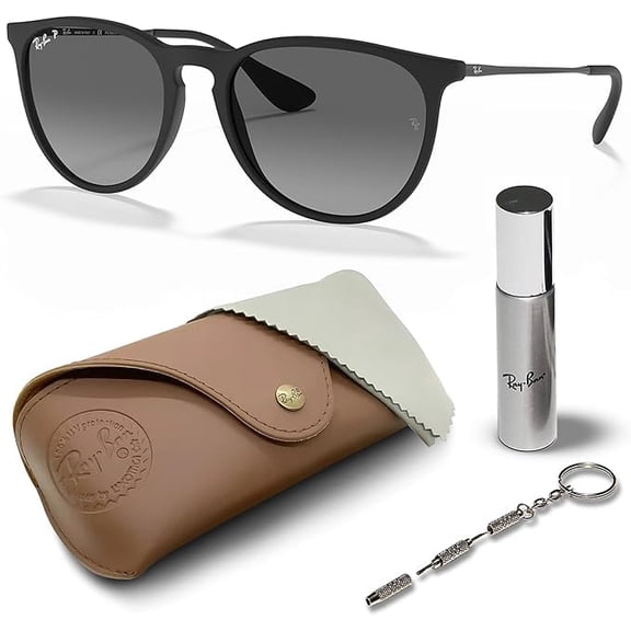 Ray-Ban RB4171F ERIKA COLOR MIX POLARIZED Phantos Shaped Sunglasses for Men & Women - Includes Official Rayban Eyewear Kit - Ideal Formal & Casual Wear Sunglasses - Grey Lens