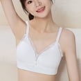 thumbnail image 2 of Cotton Training Bra for Teens Teen Girls Sports Training Bra Lace V-Neck T-Shirt Wireless Bra Padded with Adjustable Straps Underwear Bralette White 17Y, 2 of 9