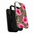 thumbnail image 5 of Tropical Cute Pink Hibiscus Flowers & Leopard Print iPhone Case, Aesthetic Phone Cover for iPhone 16 15 14 13 12 11 Pro Max, 5 of 6