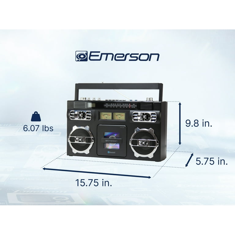 Emerson EPB-3004 Portable Retro AM/FM Radio CD Boombox with