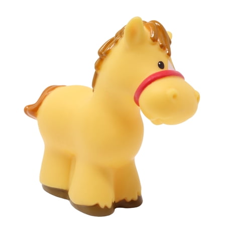Replacement Part for Collectible Fisher-Price Little People Stable Barn Animal Sounds Farm Playset K7925 - Replacement Tan Horse Figure with Brown Mane and Tail