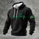 thumbnail image 1 of Ceisia Men's St. Patrick's Day EKG Four-Leaf Clover Hoodie | Waffle Knit Slim Long-Sleeve Casual Sweatshirt Gift, 1 of 3