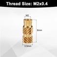 thumbnail image 2 of 50 Packs M2 Threaded Inserts Brass Heat Set Insert M2x8mm, OD 3.5mm Knurled Insert Nuts, 2 of 6