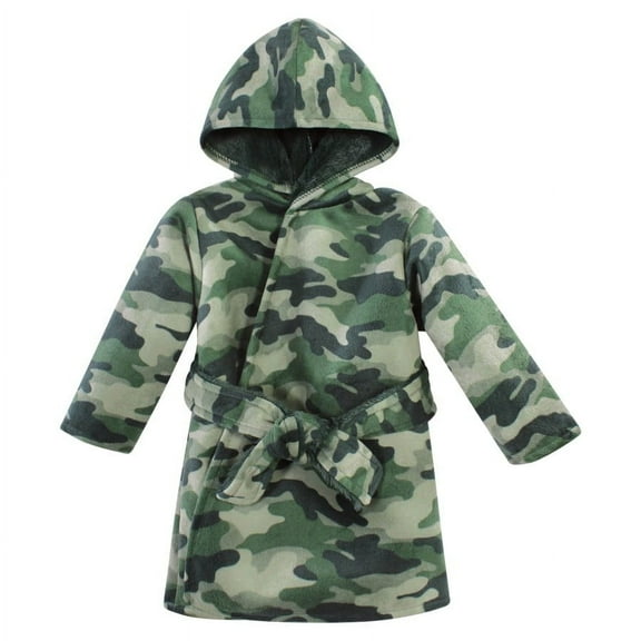 Hudson Baby Mink with Faux Fur Lining Pool and Beach Robe Cover-ups, Camo, 0-6 Months