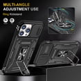 thumbnail image 4 of For iPhone 13 iPhone 14 Case iPhone 14 Pro iPhone 14 Plus iPhone 14 Pro Max Case Built in Camera Cover & Kickstand Built in 360°Rotate Ring Stand Magnetic Magnet Protective Case - iPhone 13/14,Black, 4 of 7