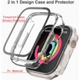 thumbnail image 2 of 5 Pack Compatible for Apple Watch Series 8 7 45mm Tempered Glass Screen Protector Case, All Round Full Protective PC Cover Bumper for Apple Watch 7 Accesories Women, 2 of 5
