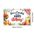 thumbnail image 2 of Rustic Theme Birthday Banner Beer Design Crawfish Elements Event Decoration Party Prop for Outdoor Celebration Picnic Summer Party, 2 of 7