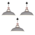 thumbnail image 1 of FSLiving H-Type Track Lighting E26 Base Industrial Adjustable Angle Lamp Grey Metal Shade with Rose Gold Socket Track Light Fixture for Slope Ceiling Gimbal,Bulb and Track Not Included - 3 Lights, 1 of 6