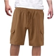 thumbnail image 1 of Dagugfen Cargo Shorts for Men Elastic Waist Drawstring Loose Outdoor Running Sports Shorts with Pockets, 1 of 5