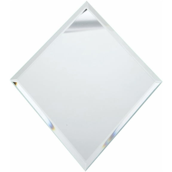 Plymor 6" x 8" Diamond-Shaped, 3mm Thick Beveled Glass Mirror, Pack of 24