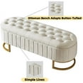 thumbnail image 4 of Elegant Upholstered Velvet Storage Ottoman with Button-Tufted,Storage Bench with Metal Legs for Bedroom,Living Room, Entryway,Fully Assembled Except Legs, 4 of 9
