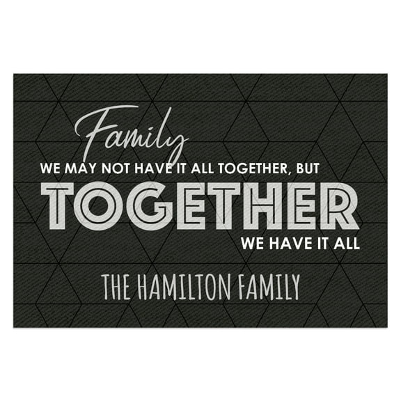 Personalized Planet 27x18 We May Not Have it All Together But Together We Have It All Doormat with Custom Family Name Printed on Rectangular 1/8” Thick Non Slip Mat for Kitchen Hallway Deck or Porch