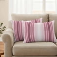 thumbnail image 3 of Outdoor Waterproof Pillow Covers Farmhouse Watercolor Pink Gradient Line Decorative Throw Pillow Protectors,Pillowcase Cushion Cases for Patio Sofa Garden Couch,20x12in,Pack of 2, 3 of 14