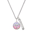 thumbnail image 1 of Delight Jewelry Silvertone Domed Multi Color VT Silvertone Courage Strength Wisdom Honesty Bar Charm Necklace, 23", 1 of 4