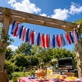 thumbnail image 6 of Lypsnake 4th of July Patriotic Tassel Garland, Red White Navy Plaid Strip Solid Fabric Hand Tied Hanging Streamer String Decor,Ornament For 250th Memorial Day Fireplace Wall Holiday Styling, 6 of 8