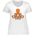 thumbnail image 3 of Inktastic Orange Octopus Women's Plus Size T-Shirt, 3 of 5