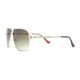 thumbnail image 3 of Mens Rectangular Metal Rim Officer Gentlemanly Racer Sunglasses Gold - Gradient Brown, 3 of 4