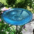 thumbnail image 6 of Achla Designs 14 In Hand Blown Crackle Glass Birdbath w/ Stake, Teal, 6 of 10
