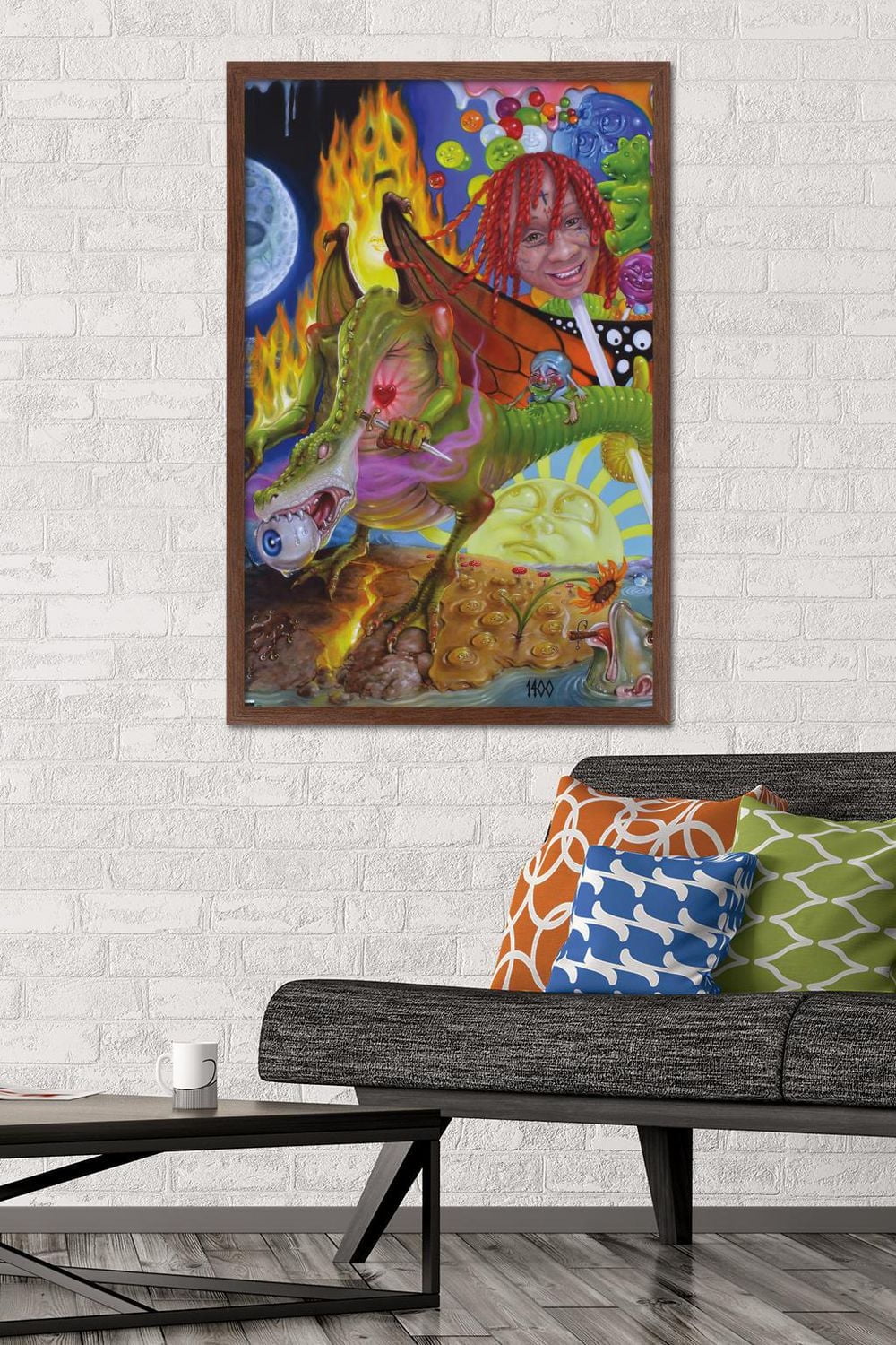 Trippie Redd - Trip at Knight Album Cover Wall Poster with Magnetic Frame, 22.375" x 34"