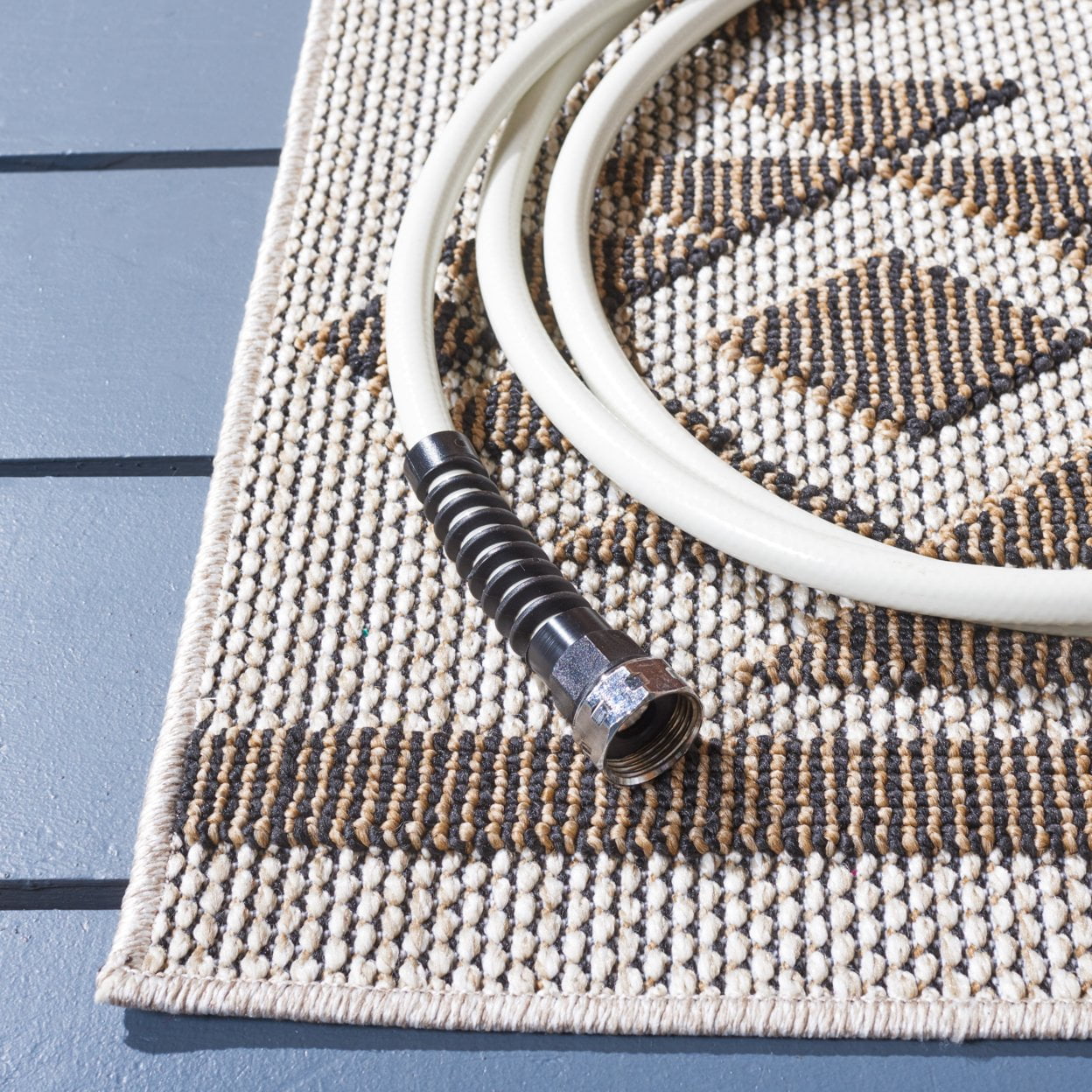 SAFAVIEH Global Caitriona Diamond Indoor/Outdoor Area Rug, Beige/Dark Beig, 8' x 10'