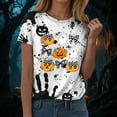 thumbnail image 5 of YDFCWXW Women's Halloween Graphic Short Sleeve T-Shirt - Cute & Spooky Printed Casual Tee for Parties Black, XL, 5 of 7