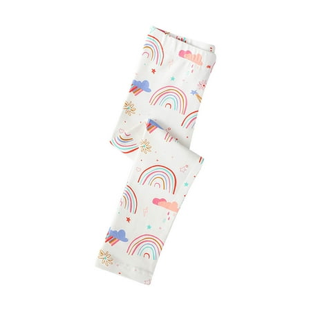 

LNWUY Midget Fashion Bottoms Girls Soft Comfy Breathable Spring and Fall Princess Patterned Casual Pajama Trousers White 3Y