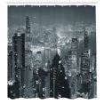 thumbnail image 3 of Ambesonne City Shower Curtain, Aerial Night Landscape, 69"Wx84"L, Grey, 3 of 5