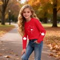 thumbnail image 4 of FAVIPT Kids Long Sleeve Tshirts Boys Girls Maple Leaf Print Crewneck Tees Casual Cute Comfortable Pullover Tops Red,7 Years, 4 of 8