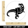 thumbnail image 2 of Tyrannosaurus Rex Dinosaur Roaring Self-Inking Rubber Stamp Ink Stamper - Green Ink - Small 3/4 Inch, 2 of 7