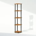 thumbnail image 2 of Furinno Turn-N-Tube 5 Tier Multipurpose Corner Display Rack Shelving Unit, Light Cherry/Black, 2 of 6