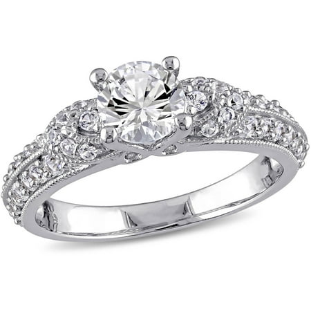 miabella 1 23 carat tgw created white sapphire sterling silver engagement ring - White Sapphire Wedding Rings miabella 1 23 carat tgw created white sapphire sterling silver engagement ring - White Sapphire Wedding Rings