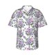 thumbnail image 1 of Fotbe Violets Flowers Camisa Hawaiana para Hombre Unisex – Camisa Casual de Verano con Botones de Manga Corta de Algodón y Lino,Medium, 1 of 7